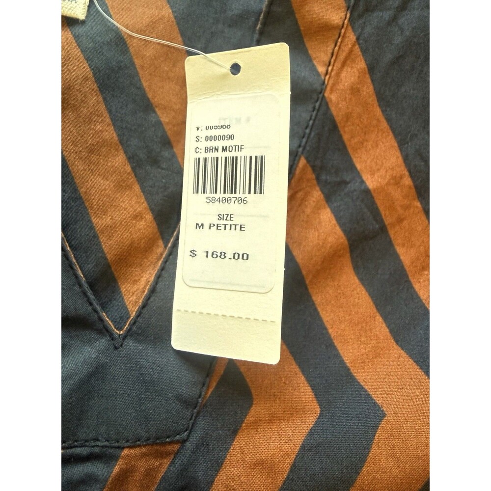 Anthropologie Porridge Mireil Midi Dress Brown Geometric Print M Petite NWT - Picture 8 of 11
